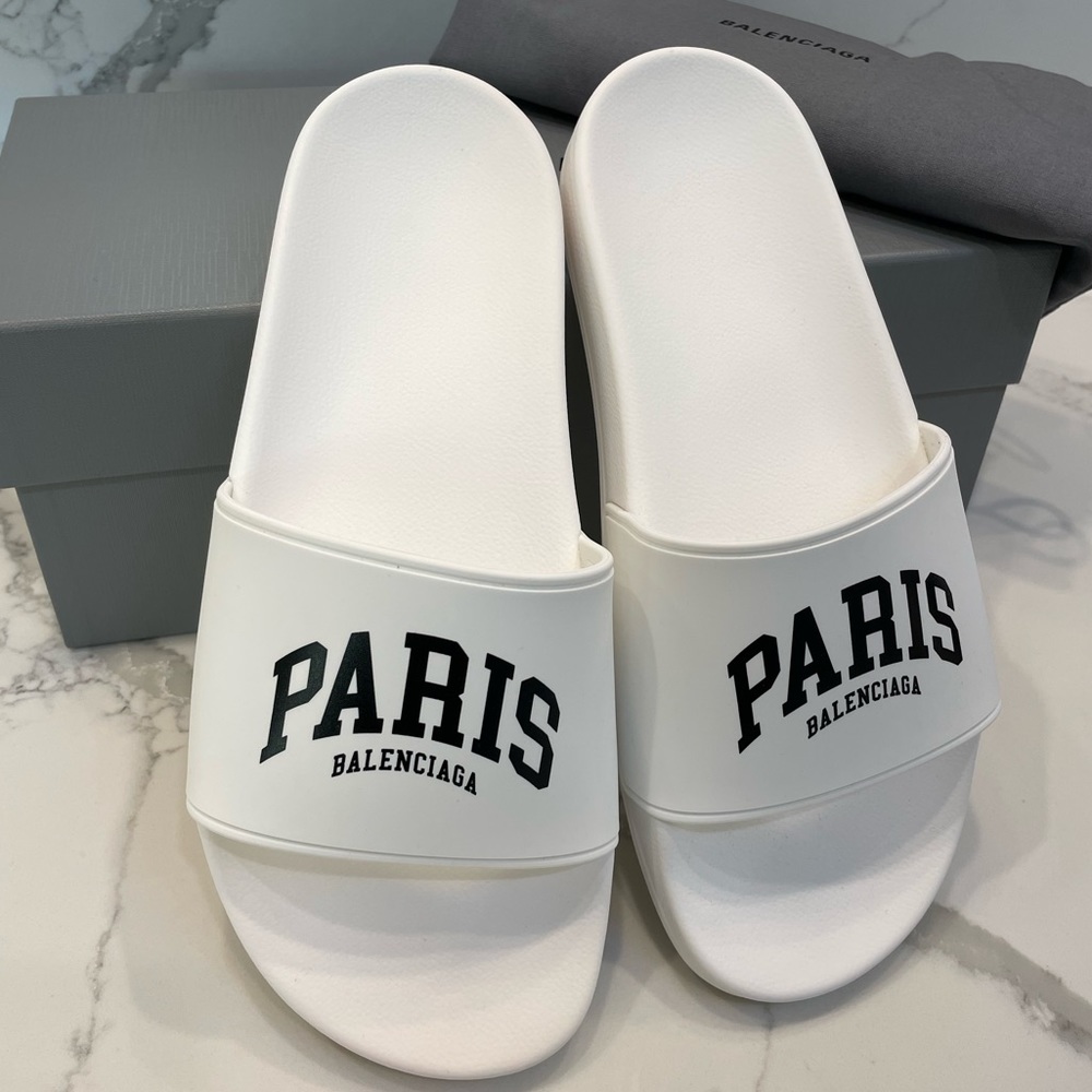 BALENCIAGA Womens Cities Pool Slide Sandals 10 B/40 EU - Picture 9 of 14
